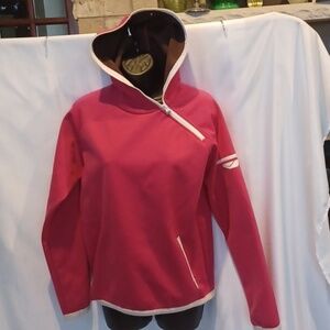 Lithic Hooded jacket, Red & White, 20" Pit To Pit, 24" Long